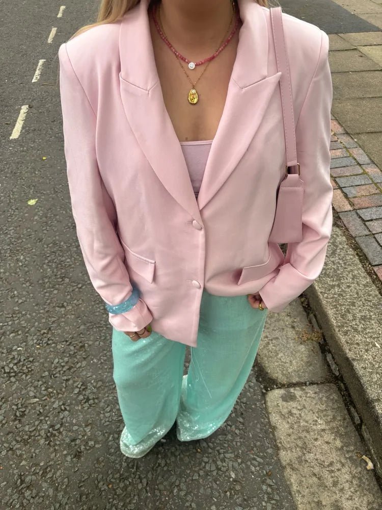 Pantaloni a gamba larga Margot con paillettes