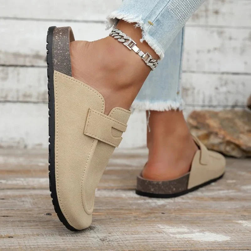 Mules Klea en liège et daim