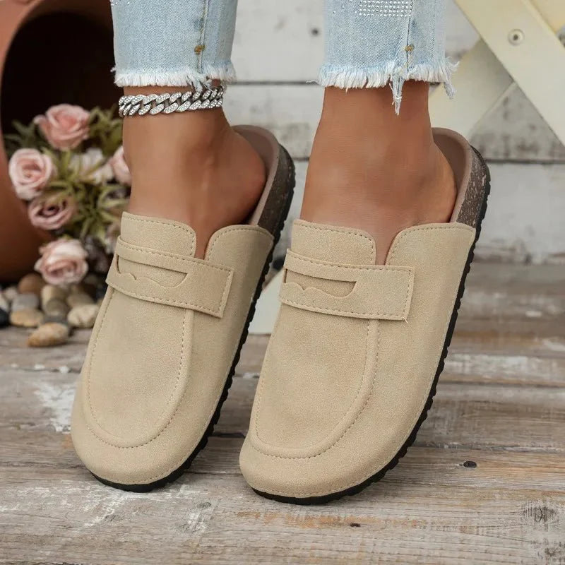 Mules Klea en liège et daim