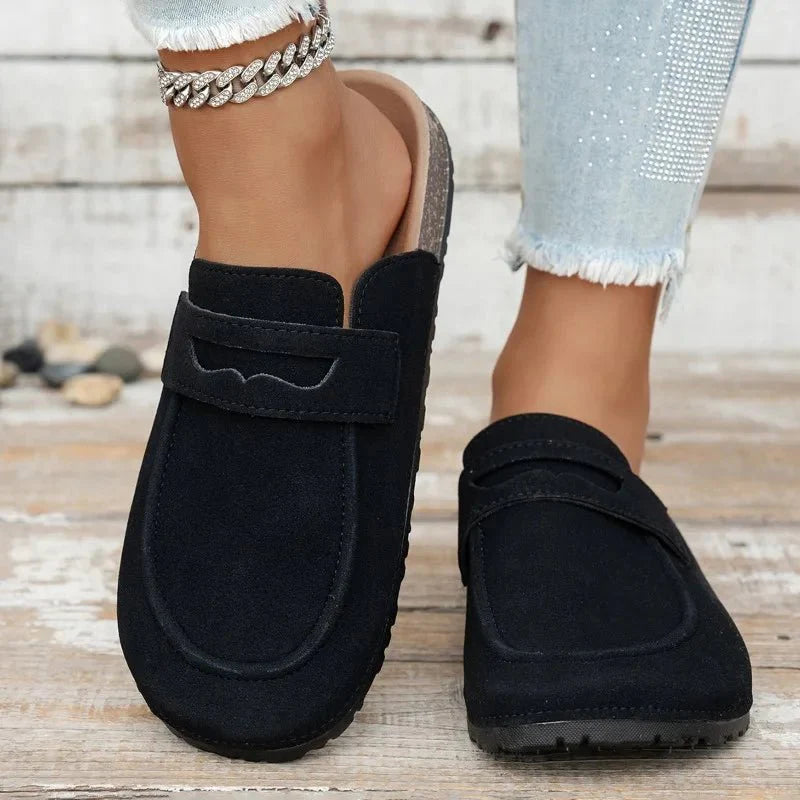 Mules Klea en liège et daim