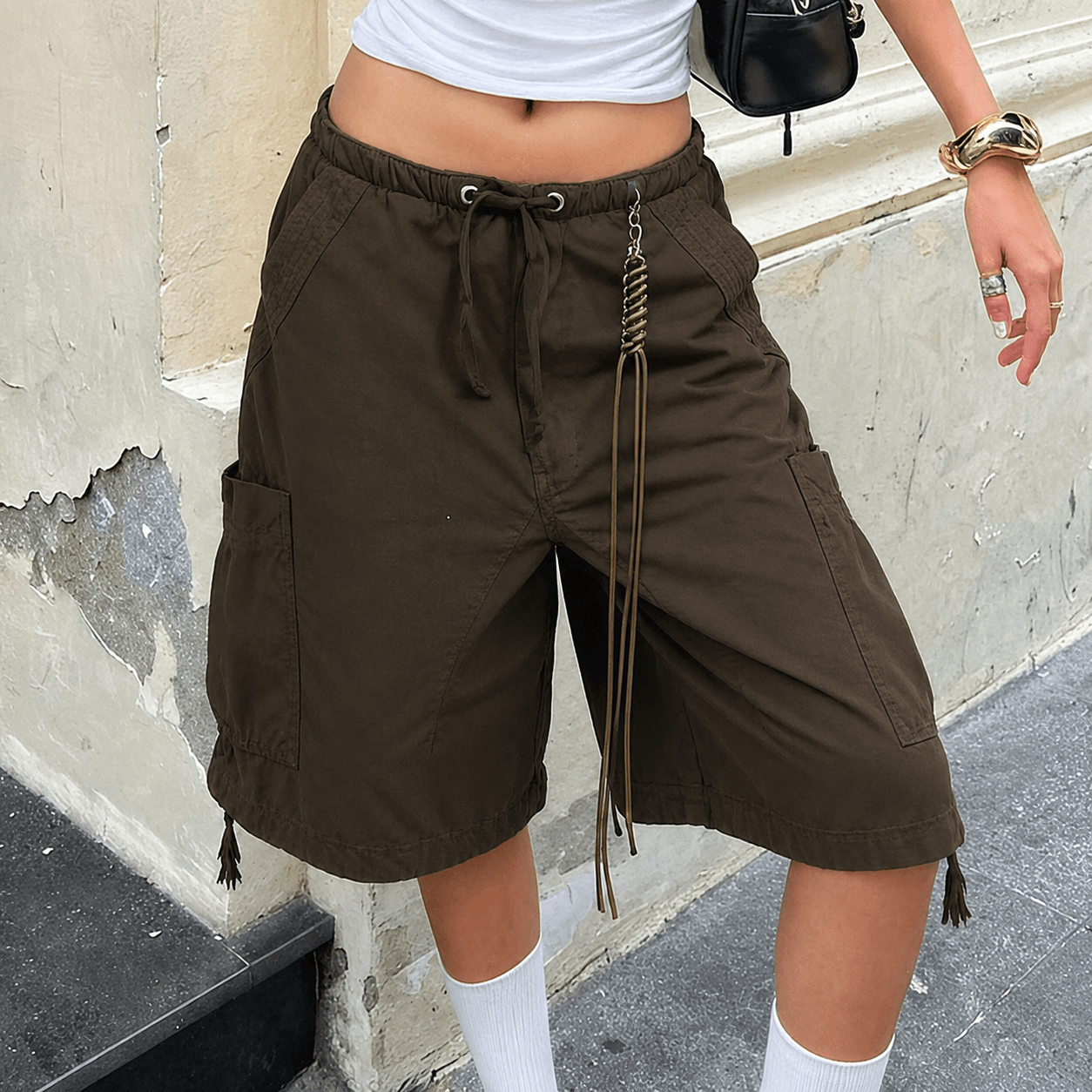 Ariane Baggy Cargo Denim Shorts