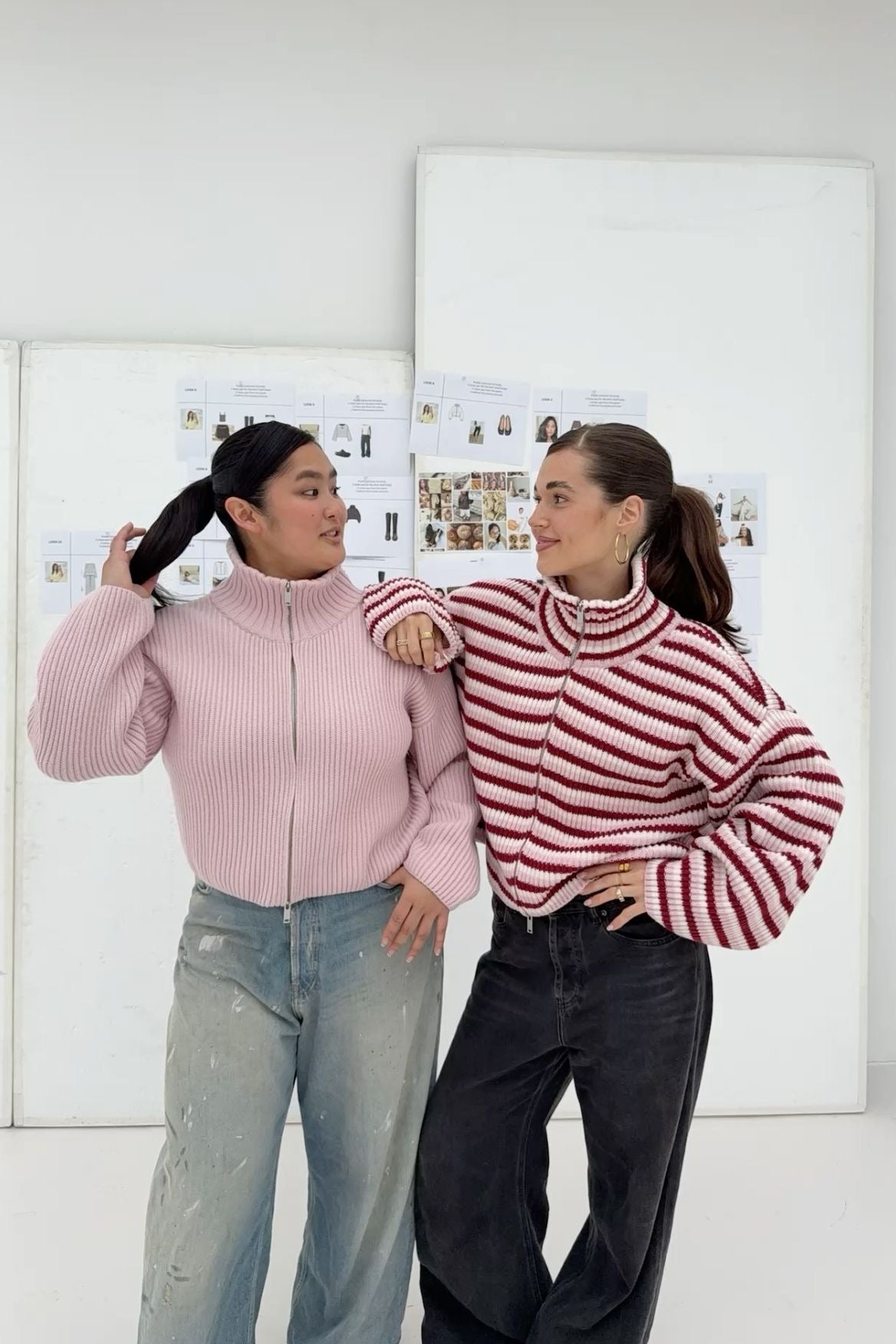 Maglione Angela oversize a costine con zip