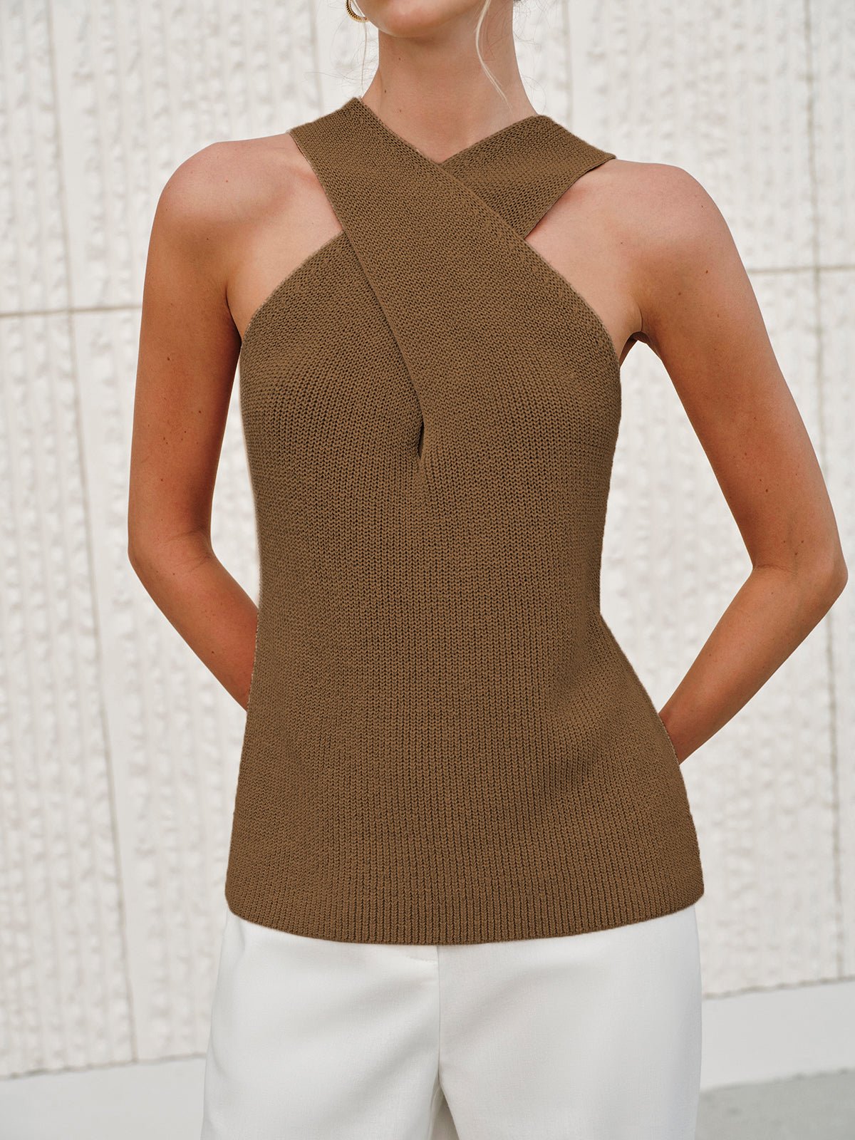 Laura Halter Cross-Over Tank Top