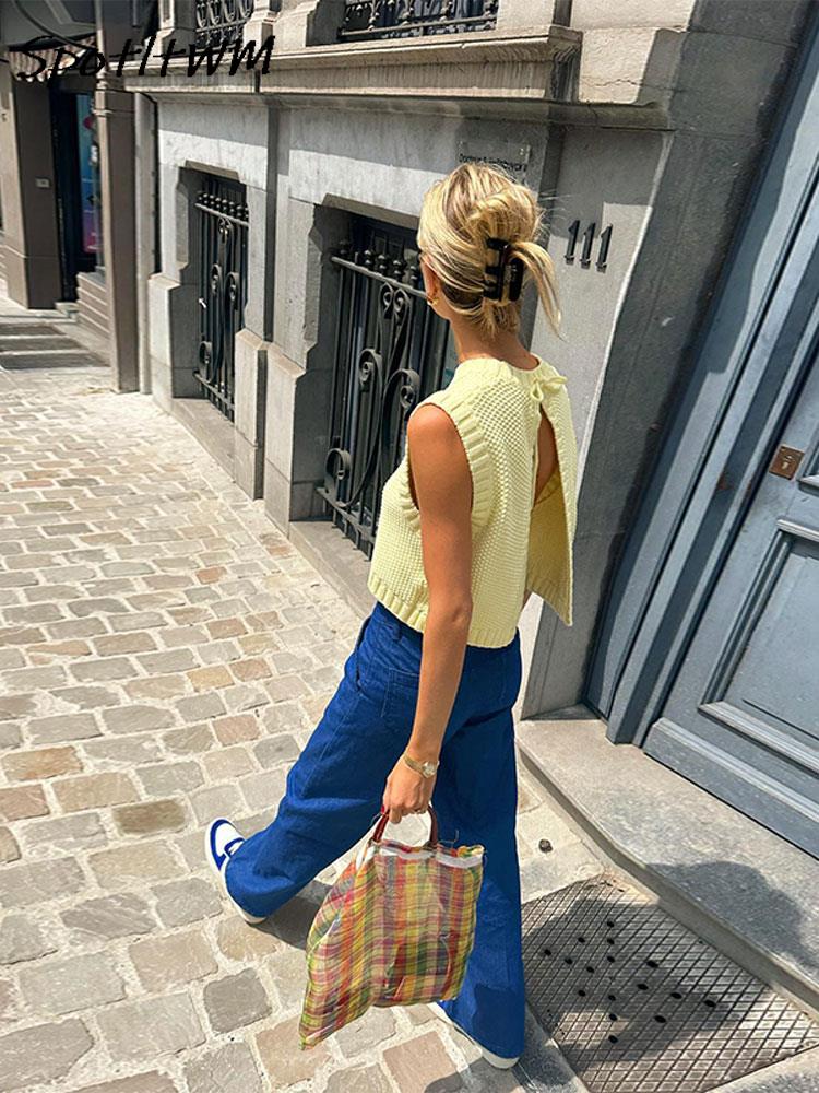 Emelia débardeur en maille dos ouvert