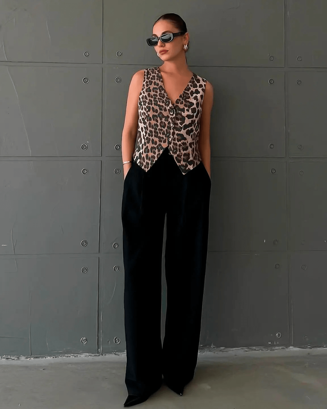 Monica gilet stampa leopardata