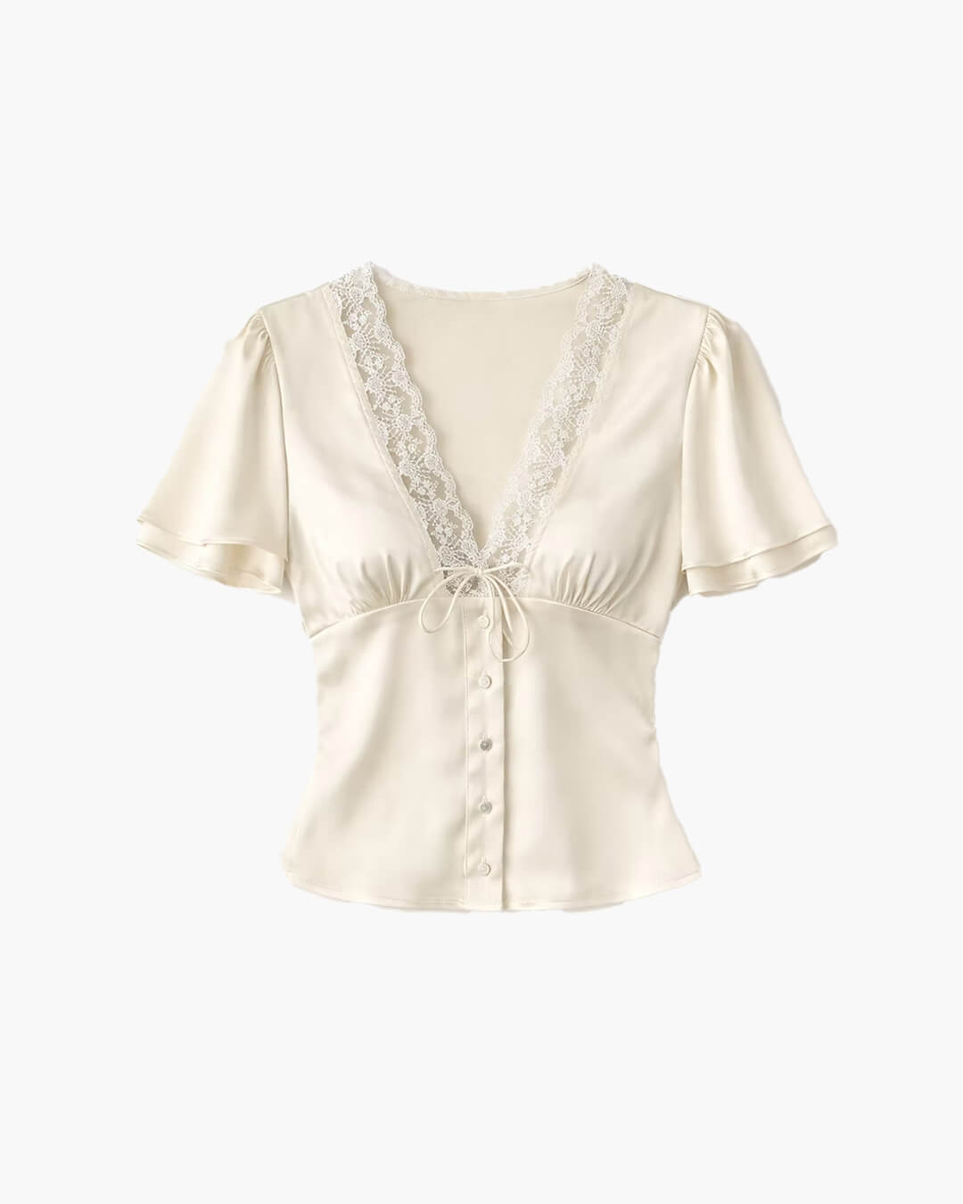 Greta Satin-Button-Bluse