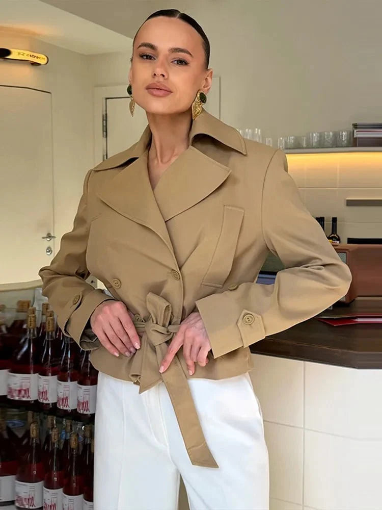 Teresa Lace-Up Cropped Trench