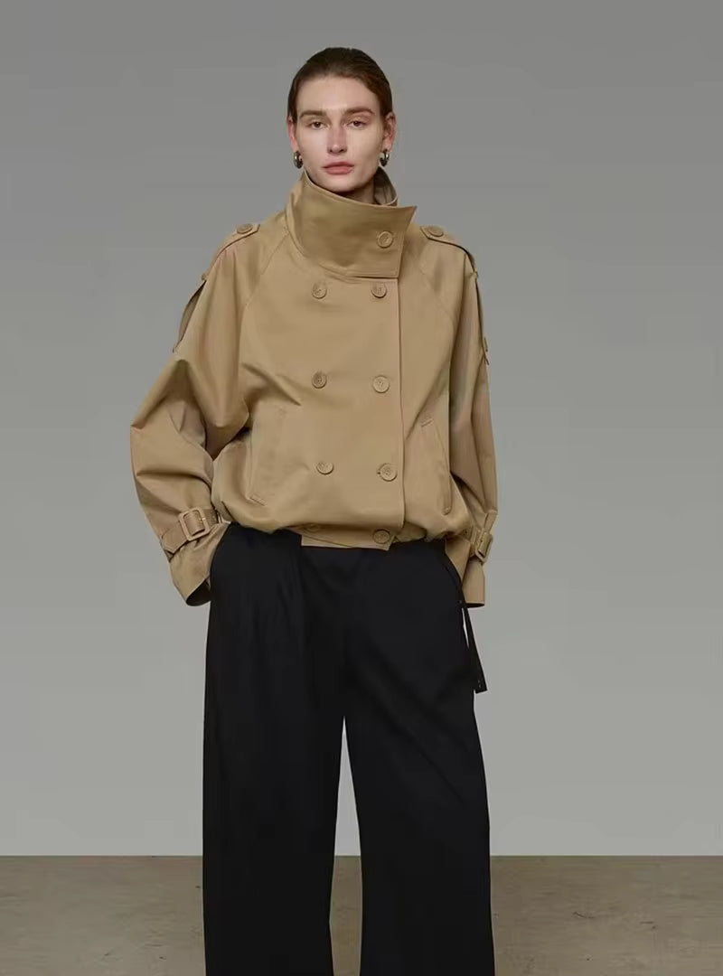 Giacca Trench Corto con Collo Alto Natalie