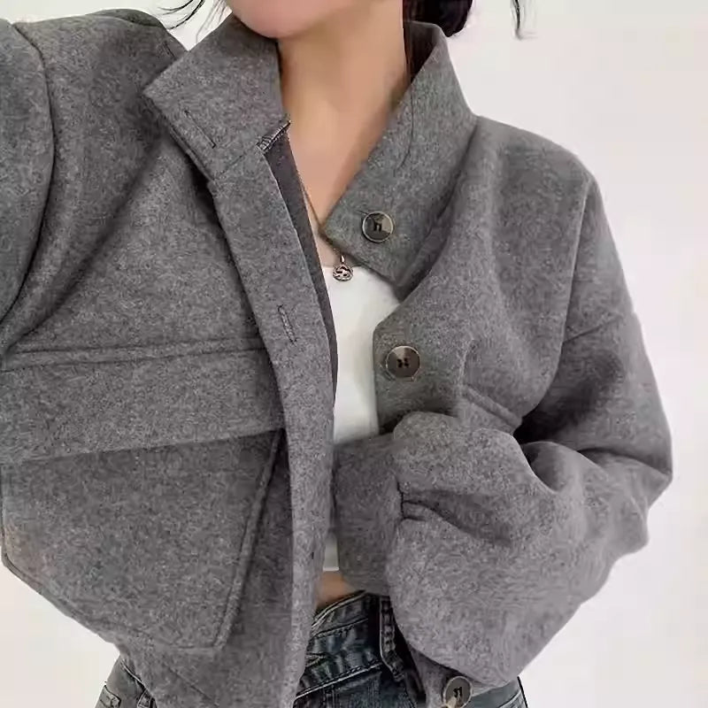 ZEYA - Agathe High Neck Cropped Jacket