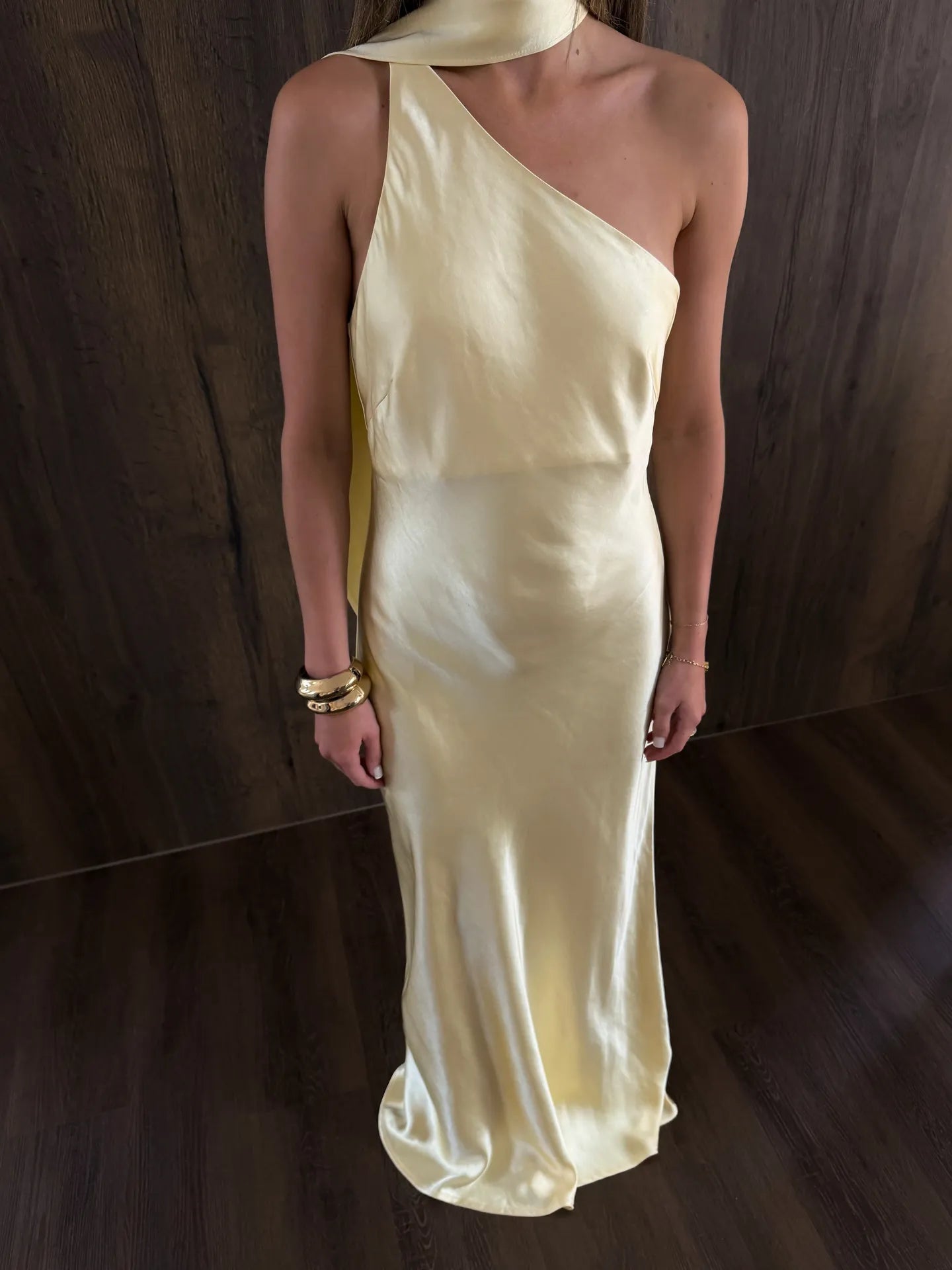 ZEYA - Alamta One-Shoulder Silk Evening Gown