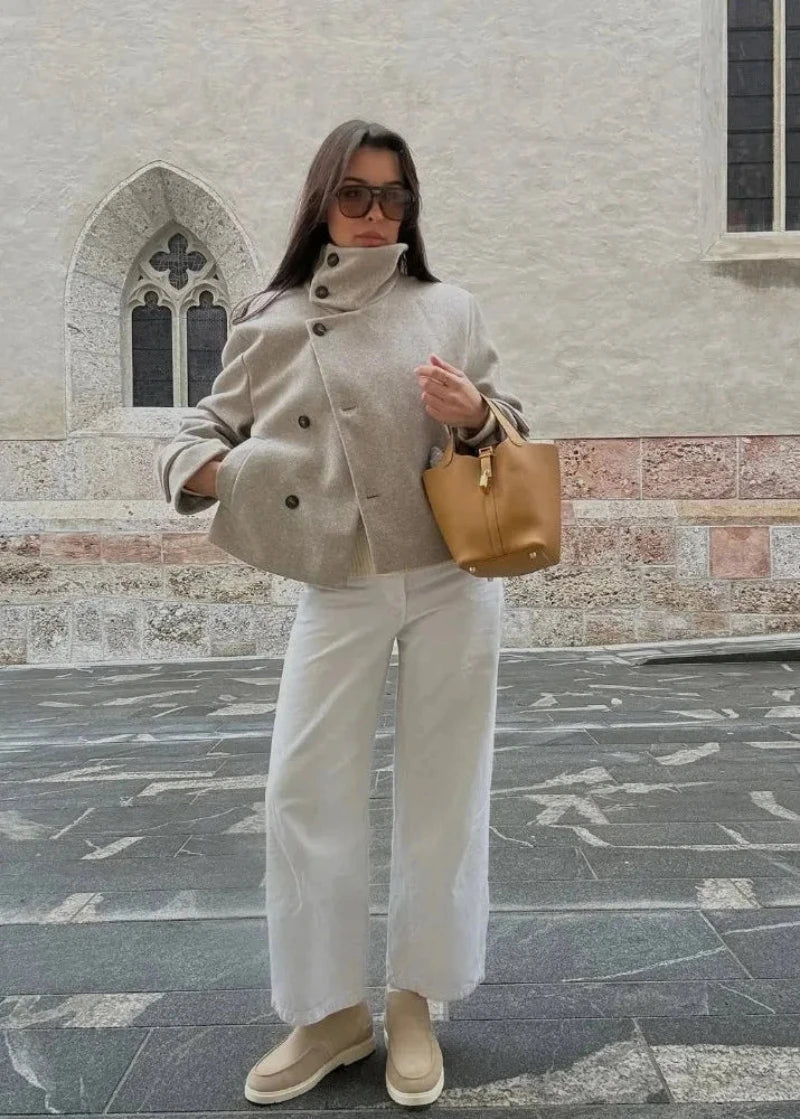 ZEYA - Alice Stand Collar Jacket with Pockets