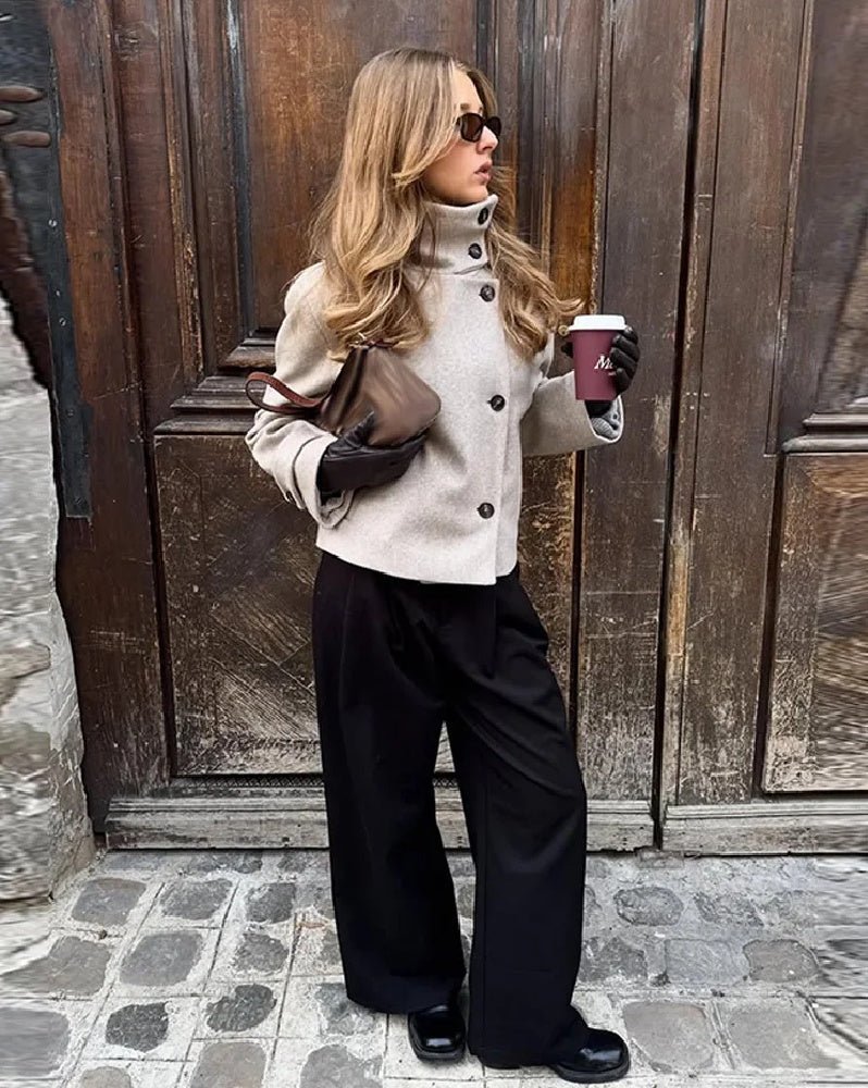 ZEYA - Alice Stand Collar Jacket with Pockets