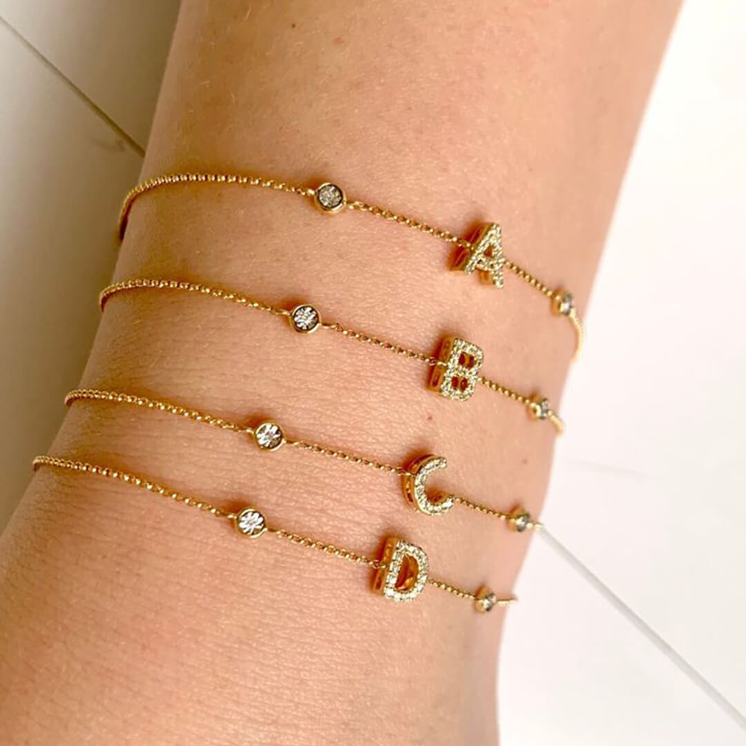 ZEYA - Aline Letter Charm Bracelet