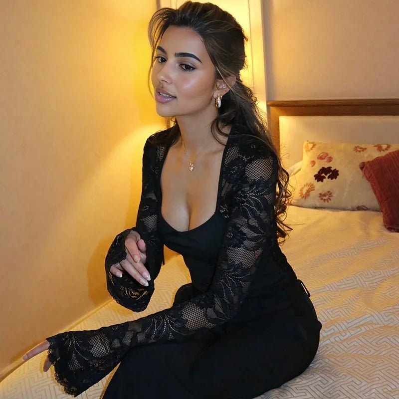 ZEYA - Alivia Lace Flare Sleeve Top