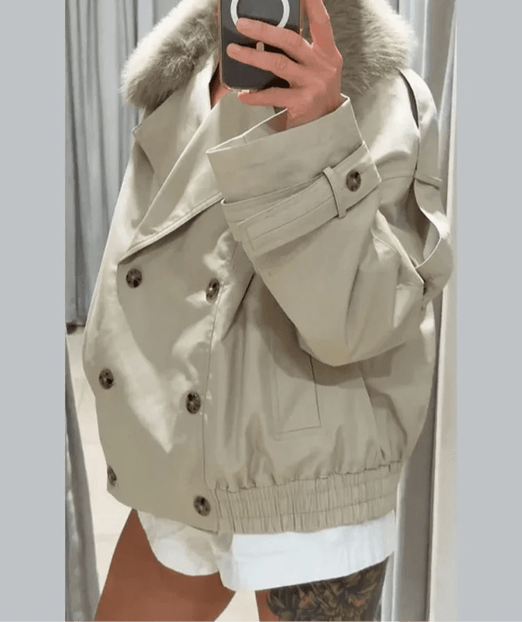 ZEYA - Allison Trench Coat with Faux Fur