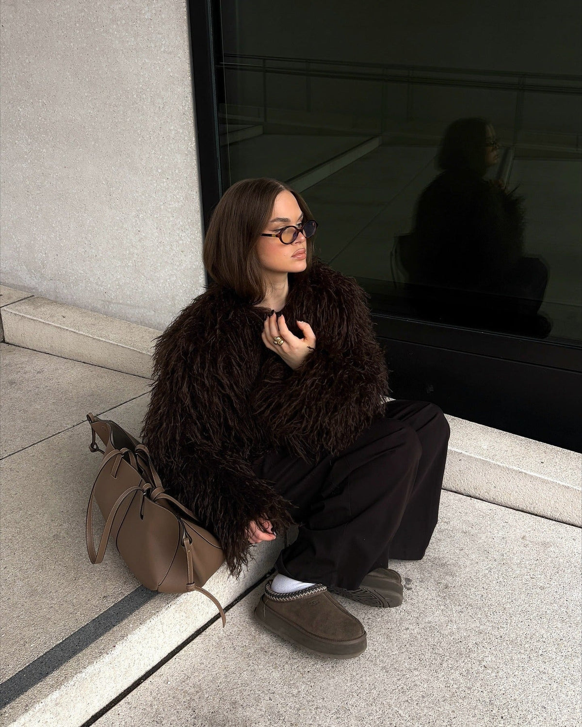 ZEYA - Almira Fuzzy Faux Fur Coat