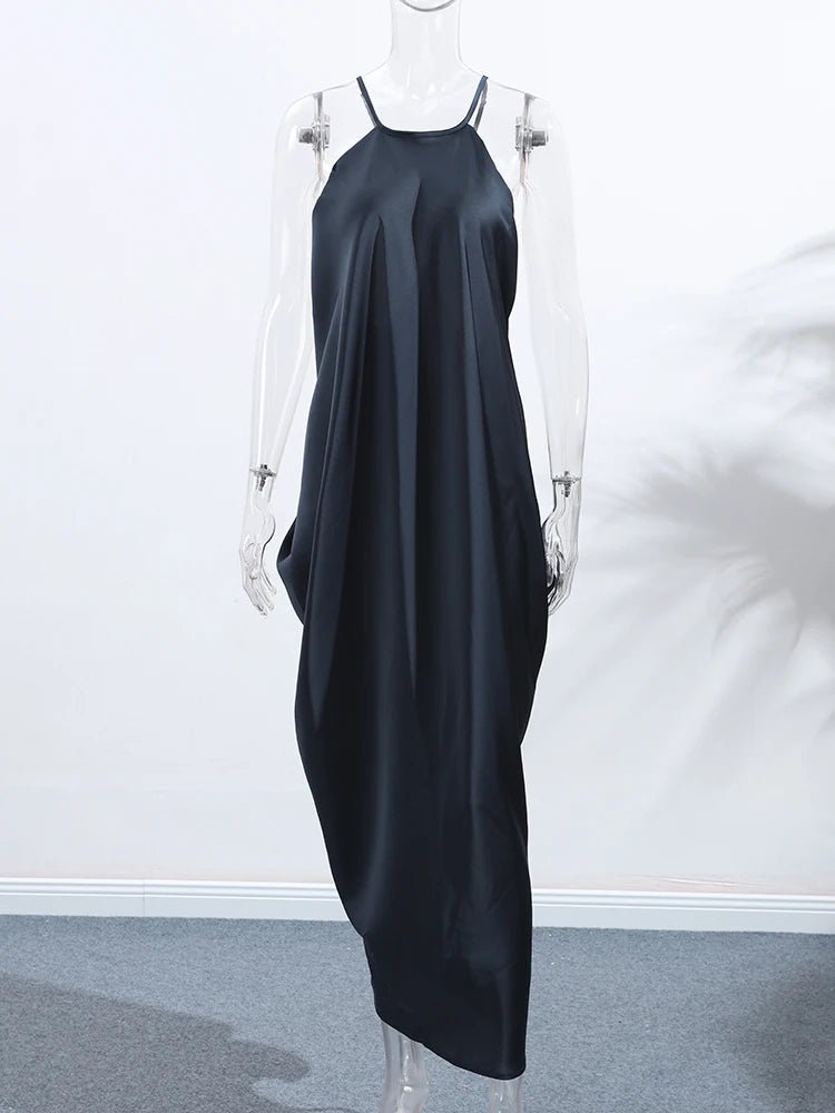 ZEYA - Althea Satin Halter Maxi Dress
