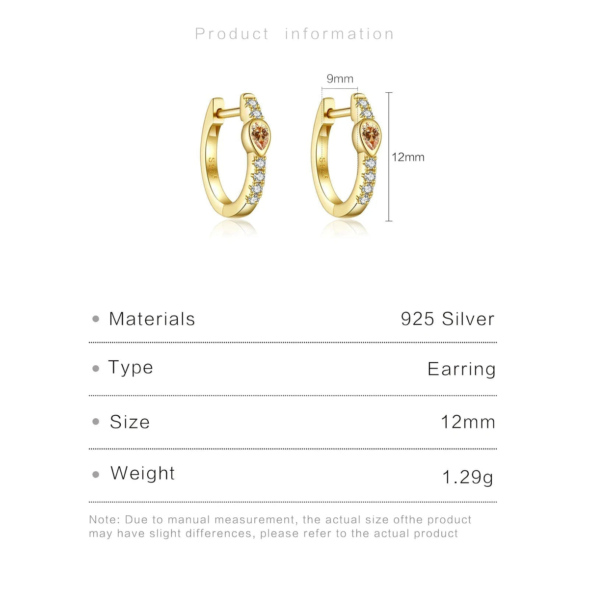 ZEYA - Amber Hoop Earrings