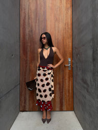 Gonna midi avvolgente Amelie con foulard