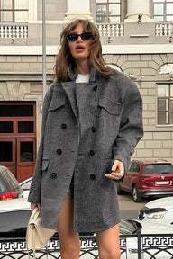 Amy Strukturierter Tweed-Mantel
