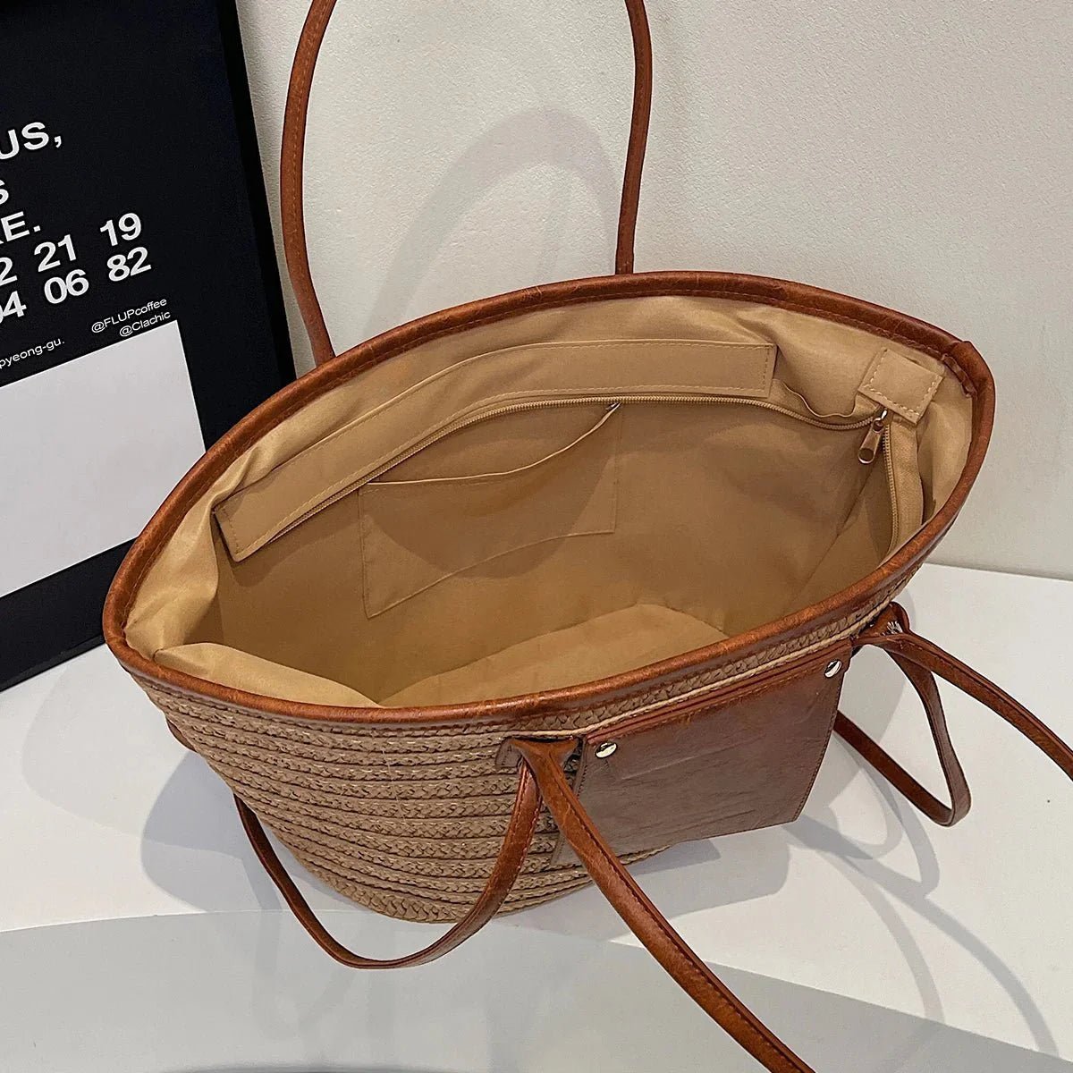 ZEYA - Aneyla Forest Woven Single-Shoulder Tote