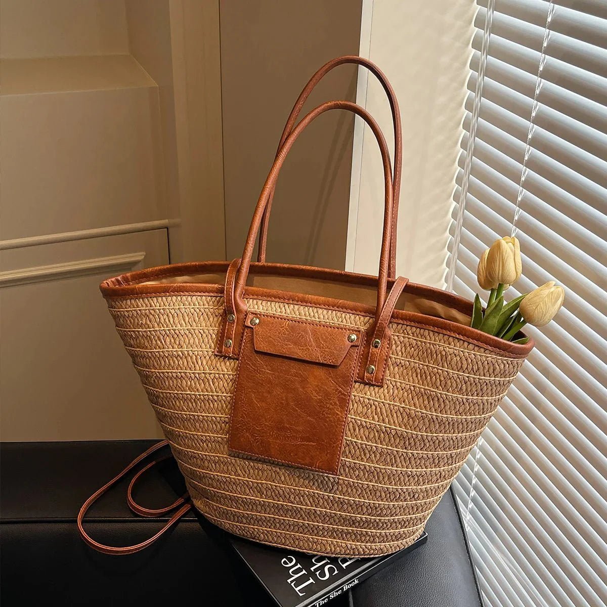 ZEYA - Aneyla Forest Woven Single-Shoulder Tote