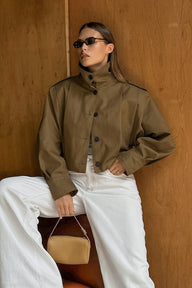 Angelou Plissierter Kragen Jacke
