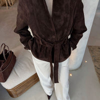 Trench-coat en suédine ceinturé Annie