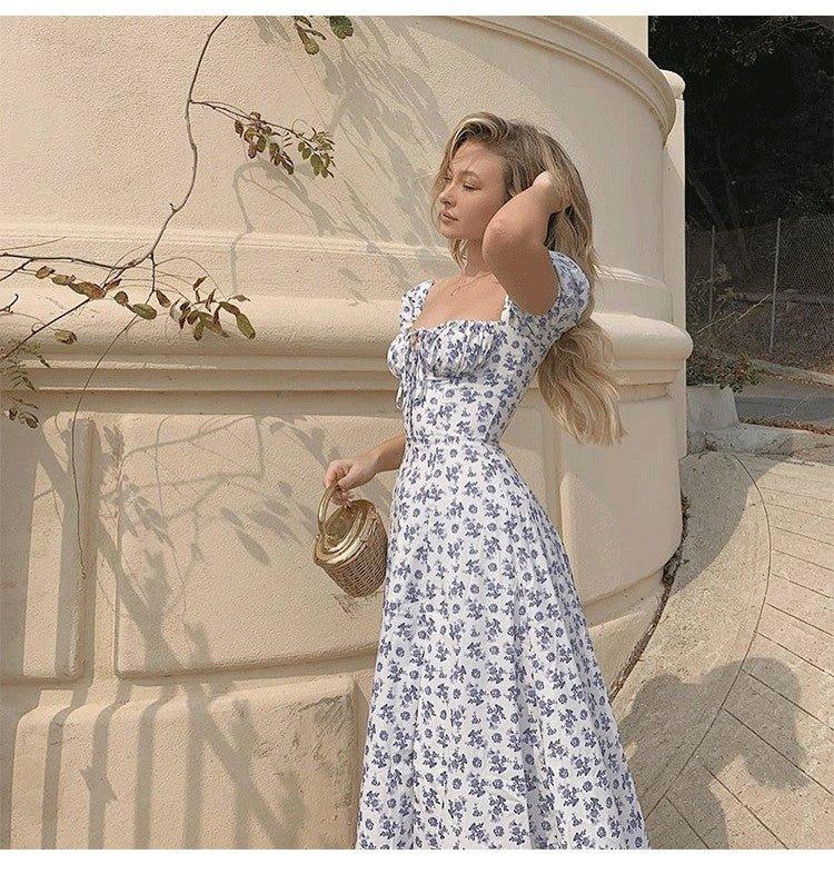 ZEYA - Arianna Puff Sleeve Floral Midi Dress