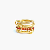 Bague empilée Astrid rouge feu