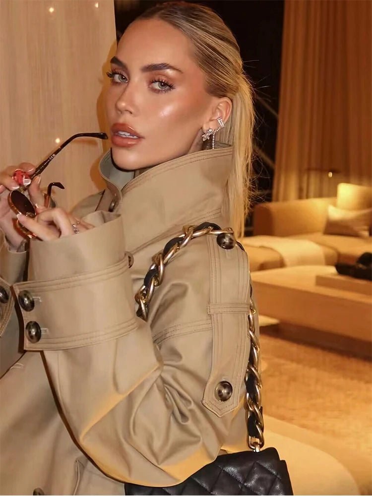 ZEYA - Audrey Beige Double Breasted Trench Coat