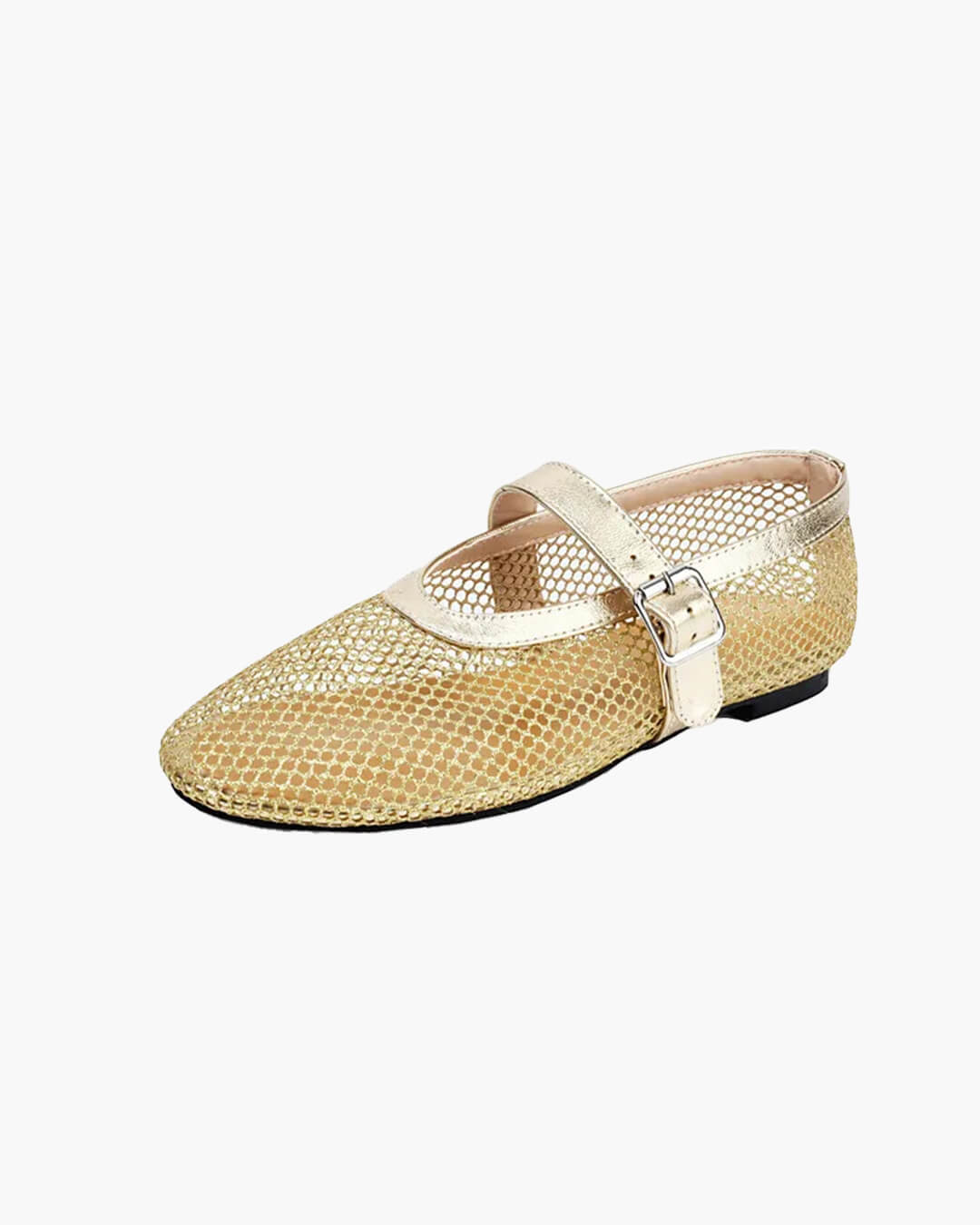 Beatrice Buckled Mesh Ballet Flats