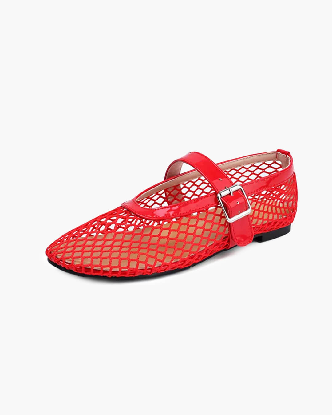 Beatrice Buckled Mesh Ballet Flats