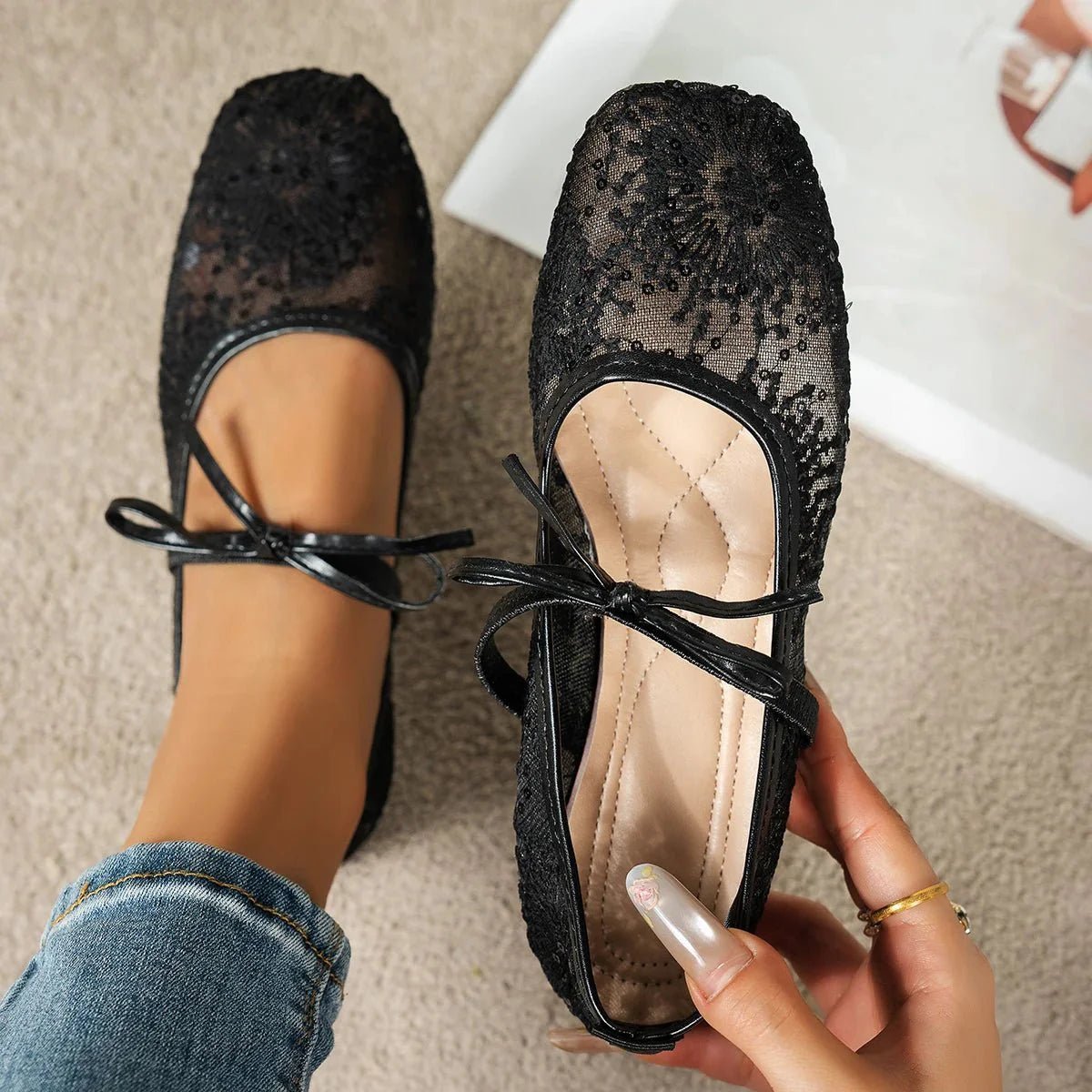ZEYA - Beatrice Mesh Ballet Flats