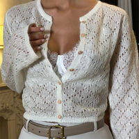Beverly Cardigan Corto con Dettagli Hollow