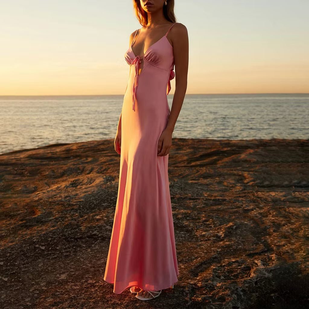 ZEYA - Bianca Cutout Silky Cami Maxi Dress