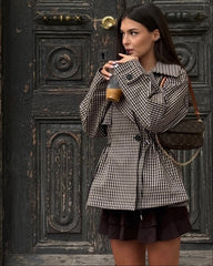 Billie Trench Corto Quadretti Vichy con Coulisse