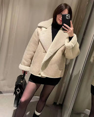 Giacca Blythe in ecopelle con interno sherpa