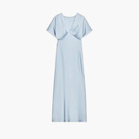 Robe midi satinée Briona à col en V