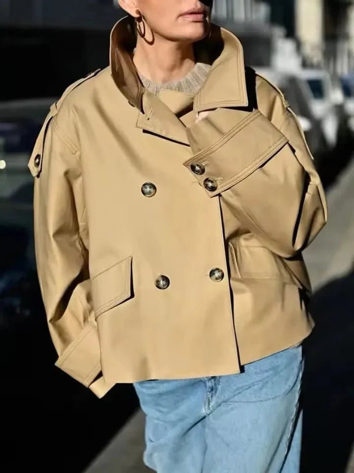 ZEYA - Brynn Stand Collar Cropped Trench Coat