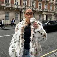 Cappotto in finta ecopelliccia leopardata Camella
