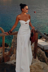 Robe longue Camia à découpes sans bretelles
