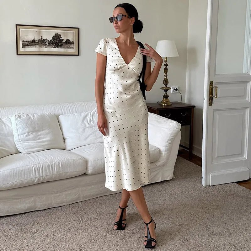 ZEYA - Camila Printed Satin Midi Dress