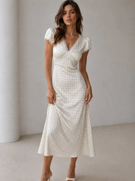 Camila Bedrucktes Satin Midi Kleid