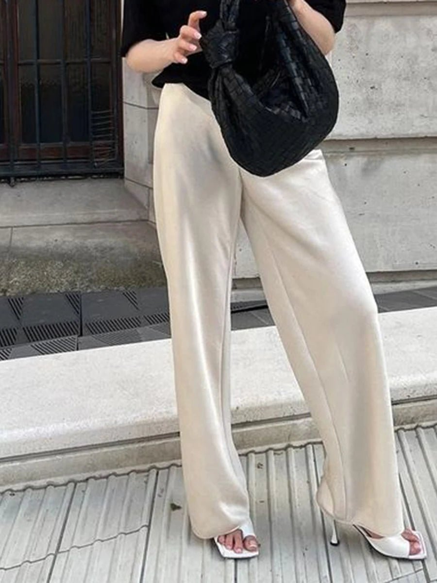 ZEYA - Carlene High Waist Satin Wide Leg Trousers