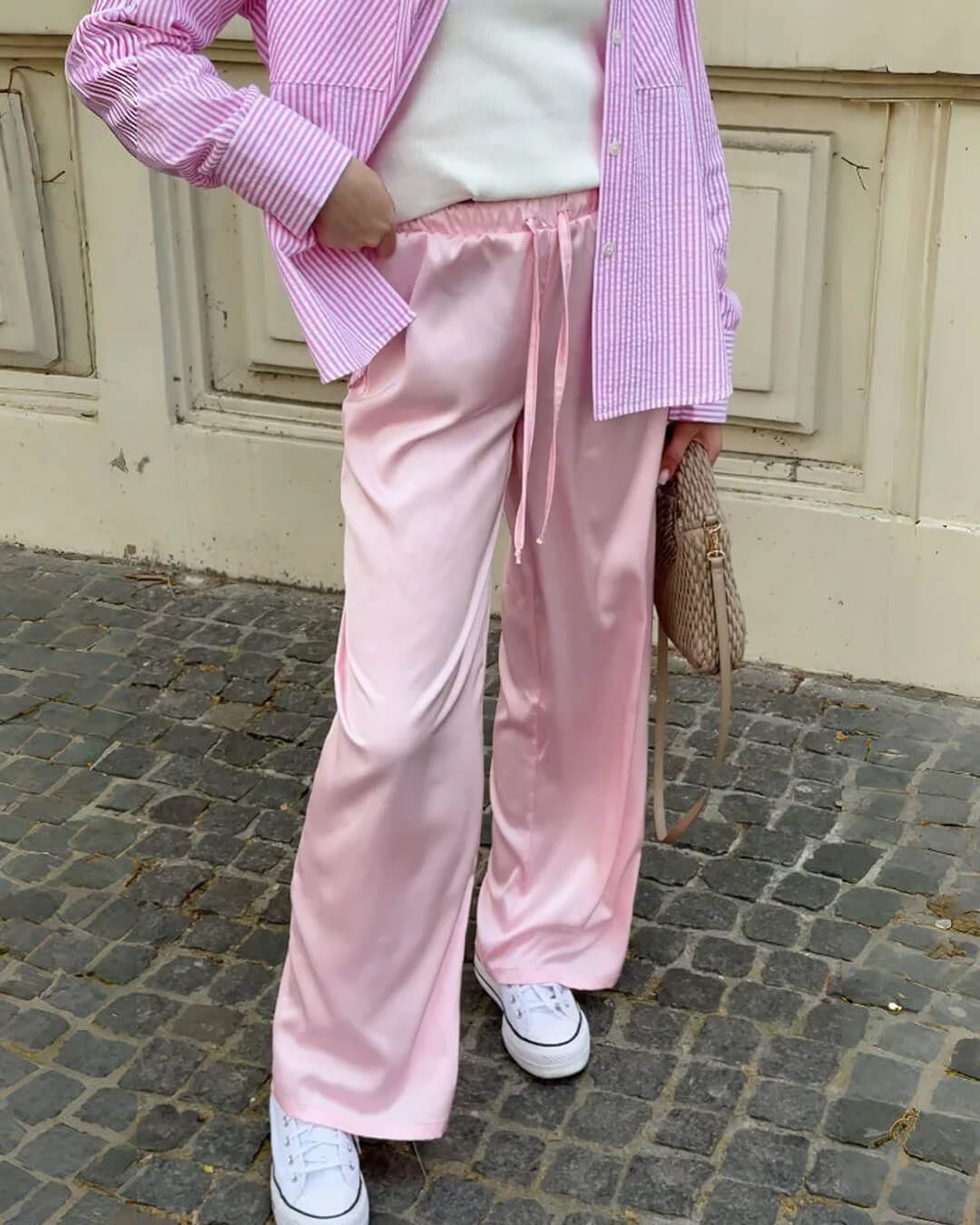 ZEYA - Carlene High Waist Satin Wide Leg Trousers