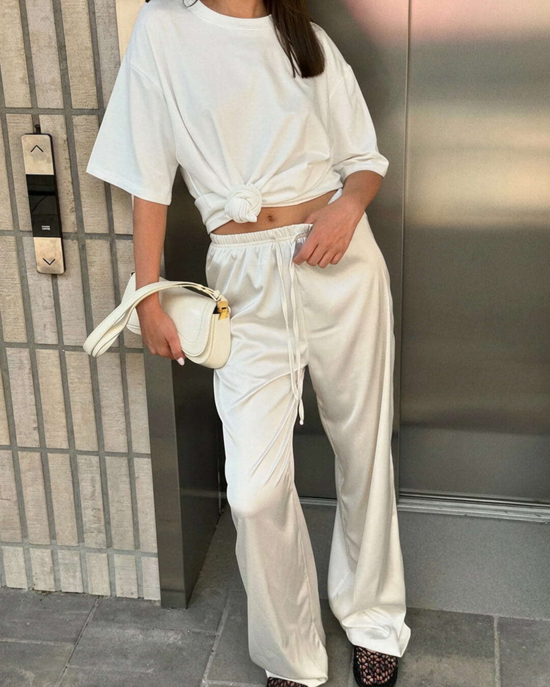 ZEYA - Carlene High Waist Satin Wide Leg Trousers
