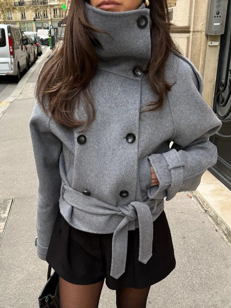 ZEYA - Carmen Double-Breasted Turtleneck Coat