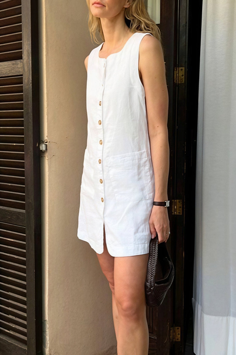ZEYA - Carmen Linen Square Neck Mini Dress