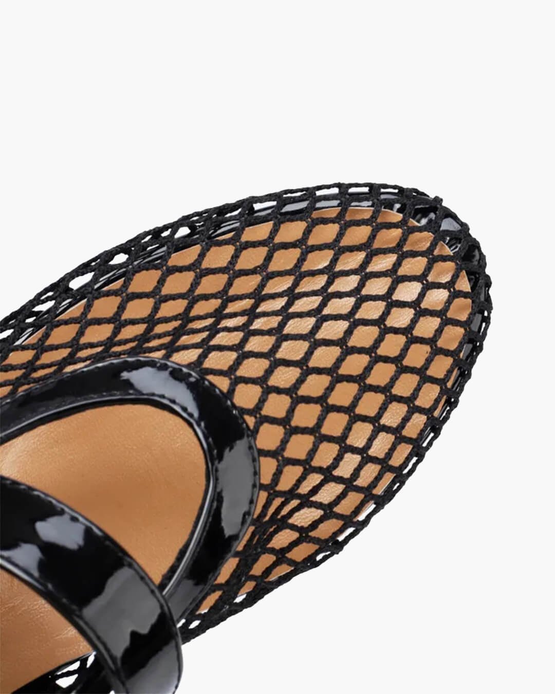 ZEYA - Celeste Buckled Mesh Ballet Flats